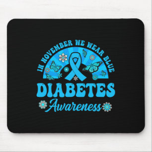 Medvetenhet om diabetes i november Bära Blue Groov Musmatta