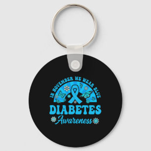 Medvetenhet om diabetes i november Bära Blue Groov Nyckelring