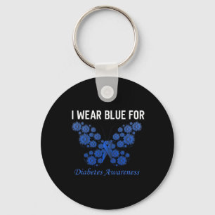 Medvetenhet om diabetes i november, bära blue hope nyckelring