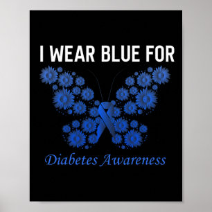 Medvetenhet om diabetes i november, bära blue hope poster