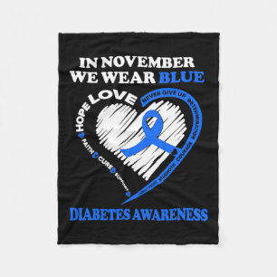 Medvetenhet om diabetes I november Bäror vi blått Fleecefilt