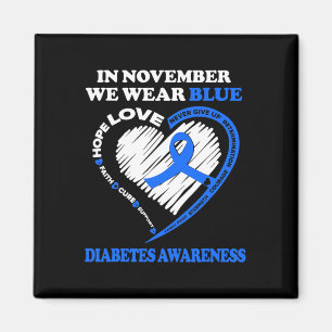 Medvetenhet om diabetes I november Bäror vi blått Magnet