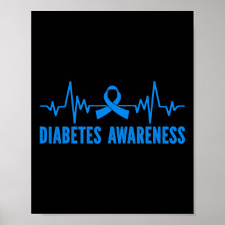 Medvetenhet om diabetes i november i bära bleu poster