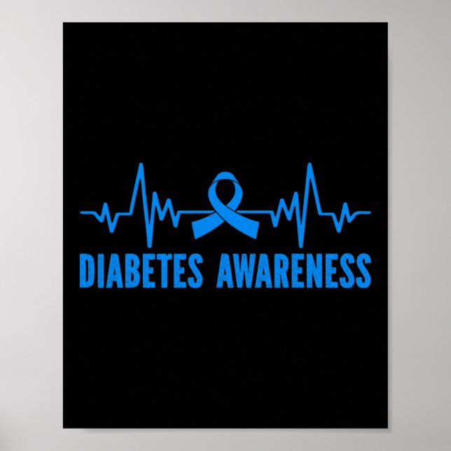 Medvetenhet om diabetes i november i bära bleu poster (Framsidan)