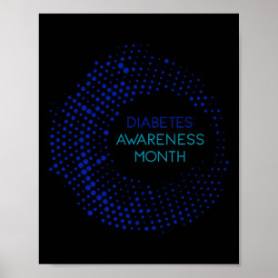 Medvetenhet om diabetes månad för T1 - och T2- dia Poster