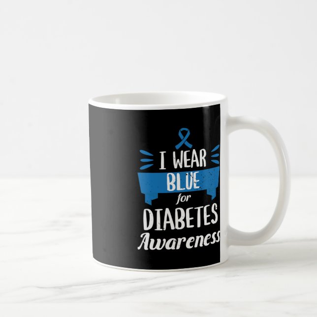 Medvetenhet om diabetes Månad I Bära Blue T1 T2 Kaffemugg (Höger)