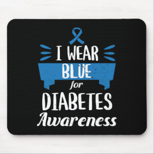 Medvetenhet om diabetes Månad I Bära Blue T1 T2 Musmatta