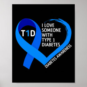 Medvetenhet om diabetes månad I Kärlek någon med t Poster