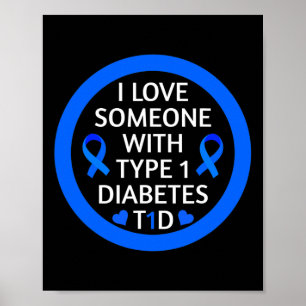 Medvetenhet om diabetes månad I Kärlek någon med t Poster