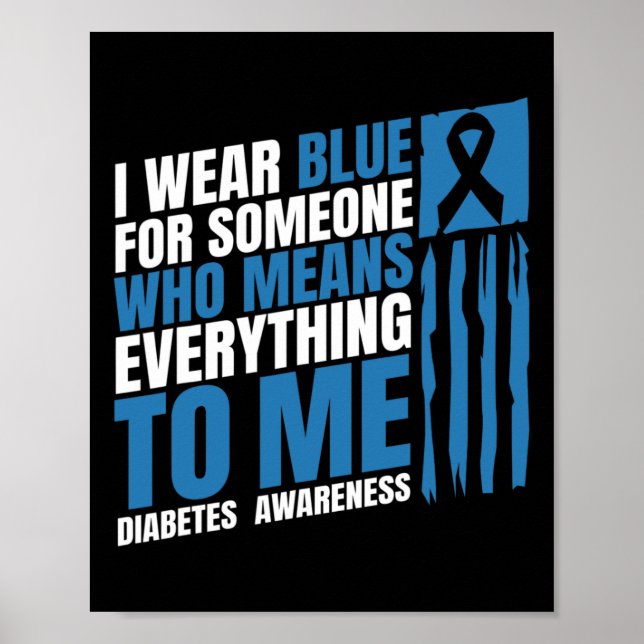 Medvetenhet om diabetes Månad Messy Bun Mor T1 T2 Poster (Framsidan)