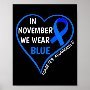 Medvetenhet om diabetes Månad T1d T2d i november Poster