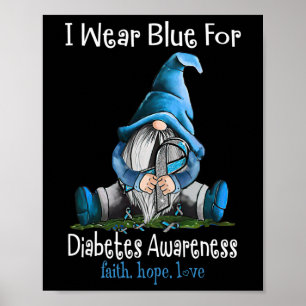 Medvetenhet om diabetes Månads Roligt Gnomes Bära Poster