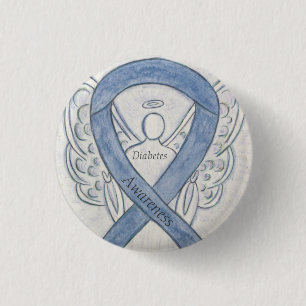 Medvetenhet om diabetes Ribbon Angel Customized Ar Knapp