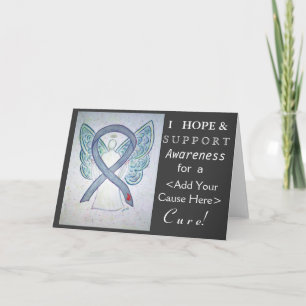 Medvetenhet om diabetes Ribbon Anpassningsbar Caus Helgkort