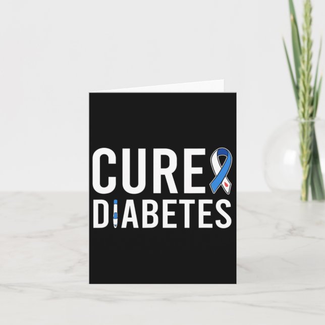 Medvetenhet om diabetes Ribbon Cure Typ 1-diabetes Kort (Framsida)