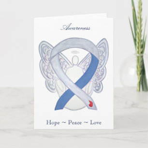 Medvetenhet om diabetes Ribbon IDDM Angel Greeting Helgkort