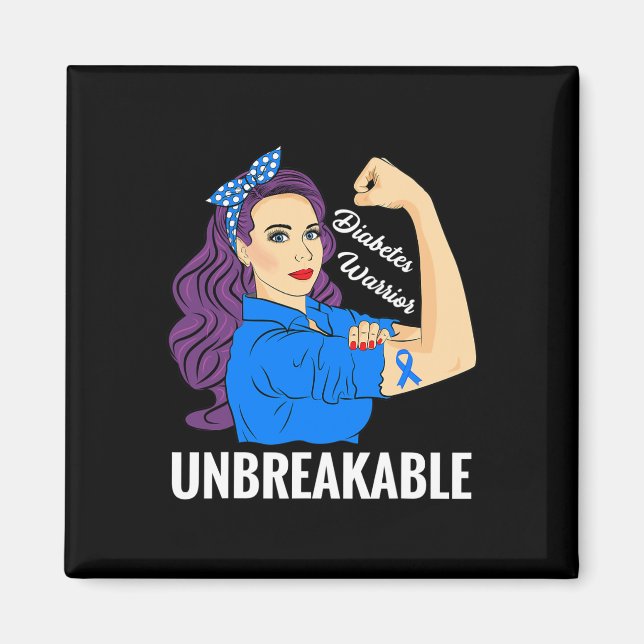 Medvetenhet om diabetes (sockersjuka) typ 1 2 magnet (Framsidan)