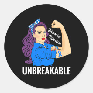 Medvetenhet om diabetes (sockersjuka) typ 1 2 runt klistermärke