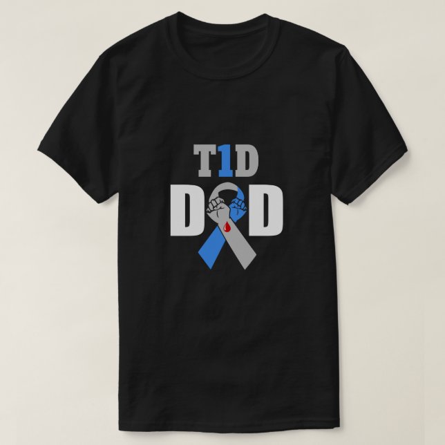 Medvetenhet om diabetes T1D Pappa T Shirt (Design framsida)