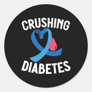 Medvetenhet om diabetes T1d Warrior Crushing Diabe Runt Klistermärke