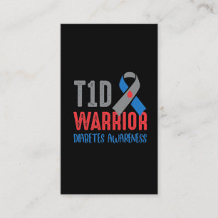 Medvetenhet om diabetes T1D Warrior Diabetes Visitkort