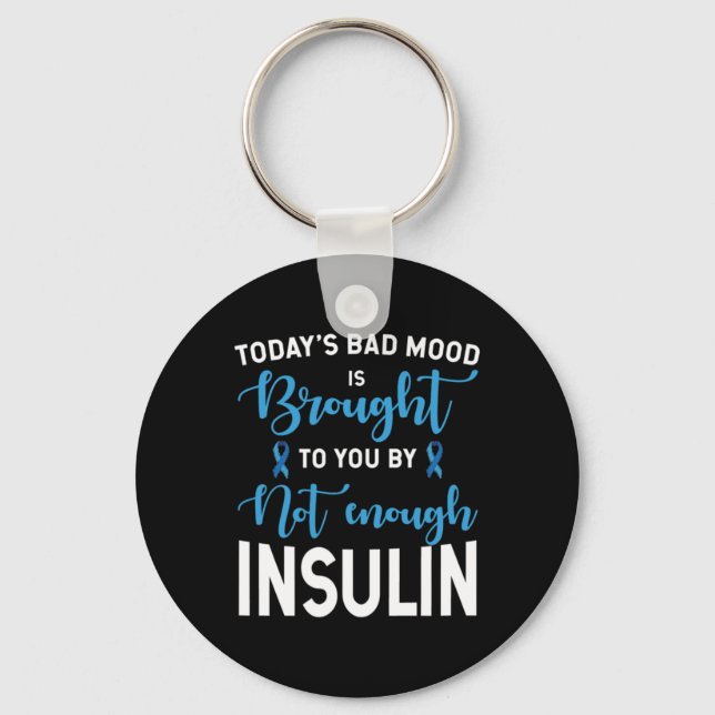Medvetenhet om diabetes typ 1 2 - diabetes T1d T2d Nyckelring (Framsida)