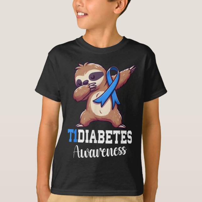 Medvetenhet om diabetes typ 1 B T Shirt (Framsida)