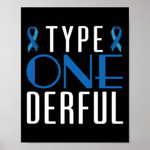 Medvetenhet om diabetes typ 1 - diabetes T1D 1 Poster