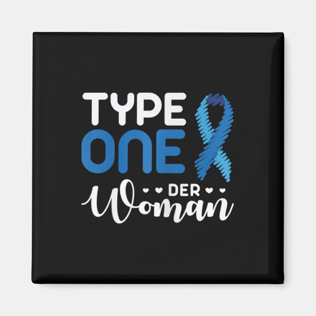 Medvetenhet om diabetes typ 1 - diabetes T1D 2 Magnet (Framsidan)