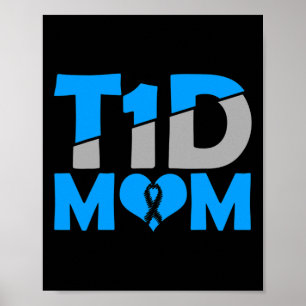 Medvetenhet om diabetes typ 1 - diabetes T1D Mamma Poster
