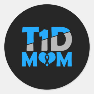 Medvetenhet om diabetes typ 1 - diabetes T1D Mamma Runt Klistermärke