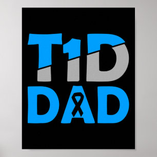 Medvetenhet om diabetes typ 1 - diabetes T1D Pappa Poster