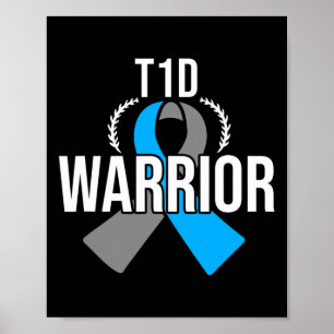 Medvetenhet om diabetes typ 1 - Diabetiker T1D War Poster