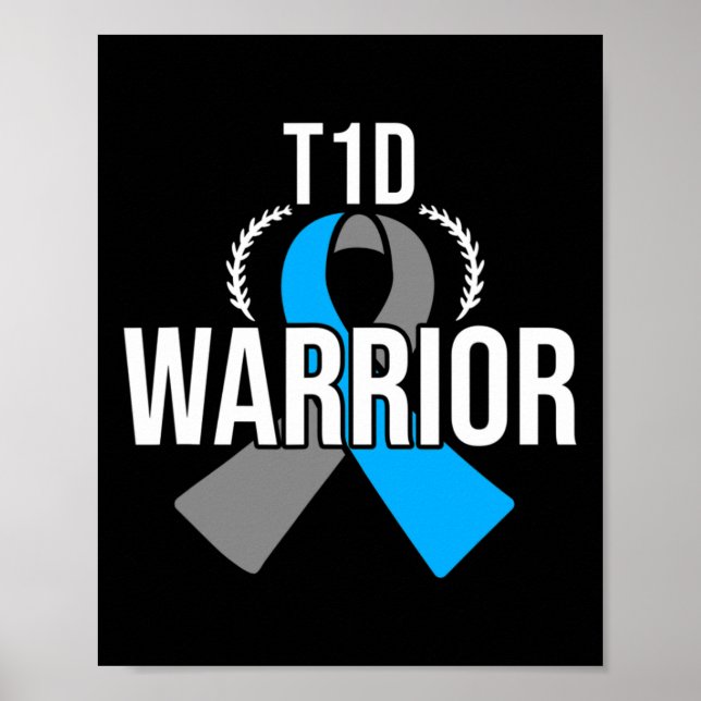 Medvetenhet om diabetes typ 1 - Diabetiker T1D War Poster (Framsidan)