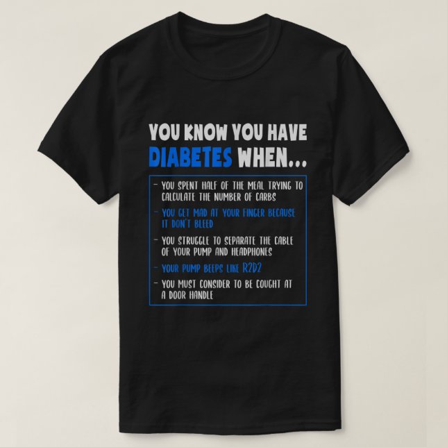 Medvetenhet om diabetes Typ 1 Funny Pun eller Qu T Shirt (Design framsida)