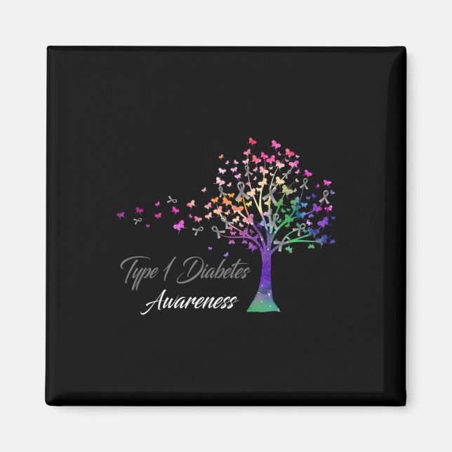 Medvetenhet om diabetes typ 1 i träd magnet (Framsidan)