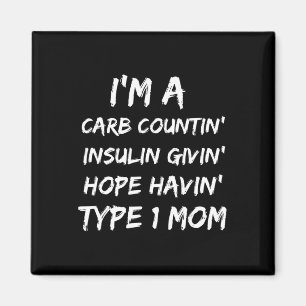 Medvetenhet om diabetes typ 1 Mamma månad Magnet