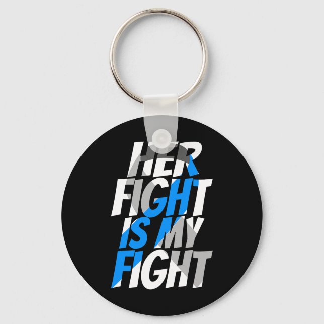 Medvetenhet om diabetes typ 1 med typ 2-diabetes nyckelring (Framsida)