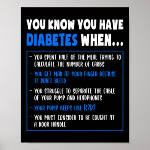 Medvetenhet om diabetes Typ 1 Roligt Pun eller Quo Poster