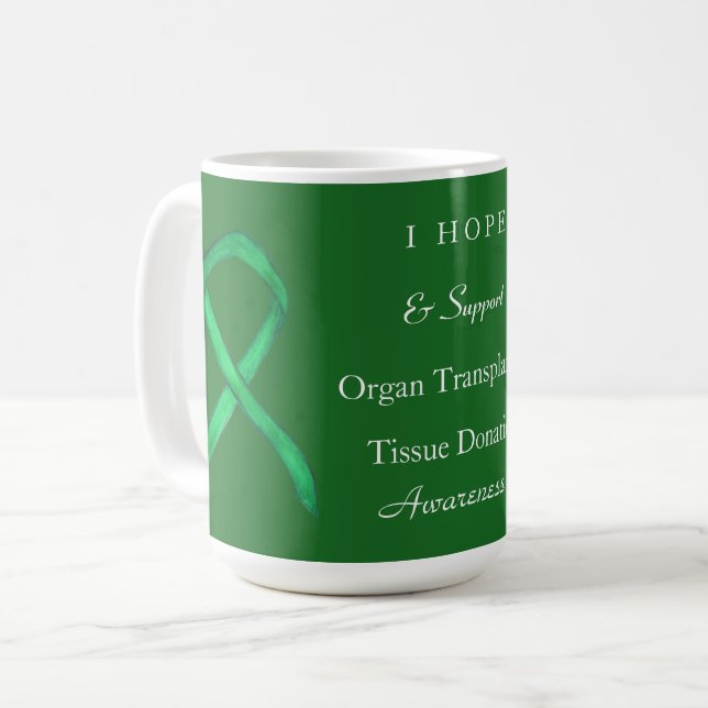 Medvetenhet om donation av organ och vävnader Ribb Kaffemugg (Framsida vänster)