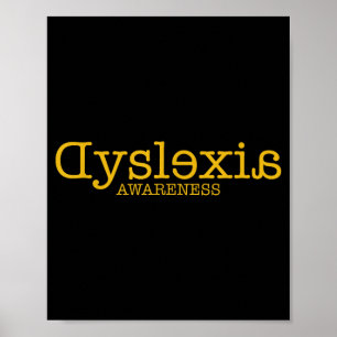 Medvetenhet om dyslexi månad gyllene teckensnitt  poster