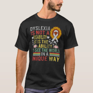 Medvetenhet om dyslexi Se Unik funktionsnedsättnin T Shirt