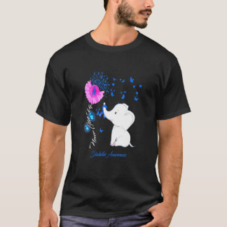 Medvetenhet om elefant-diabetes - Diabetes Ribbon T Shirt