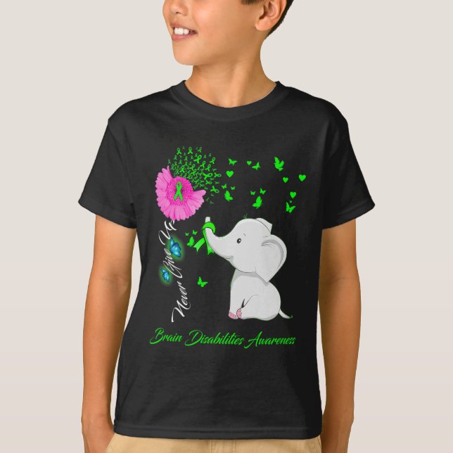 Medvetenhet om Elephant Brain Disabilities T Shirt (Framsida)