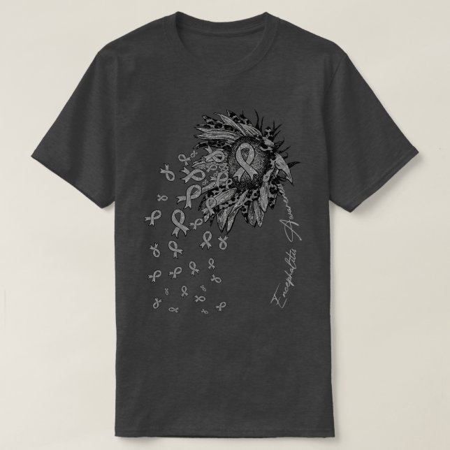 Medvetenhet om Encefalit Solrosblommor fa T Shirt (Design framsida)