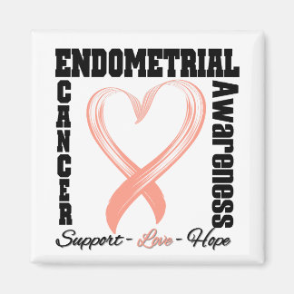 Medvetenhet om endometrial cancer Brudad Hjärtat Magnet