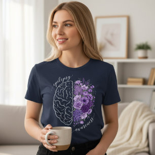 Medvetenhet om epilepsi hjärnblommor stöd t shirt