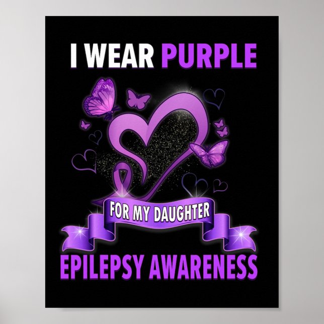 Medvetenhet om epilepsi I Bära Lila för min dotter Poster (Framsidan)