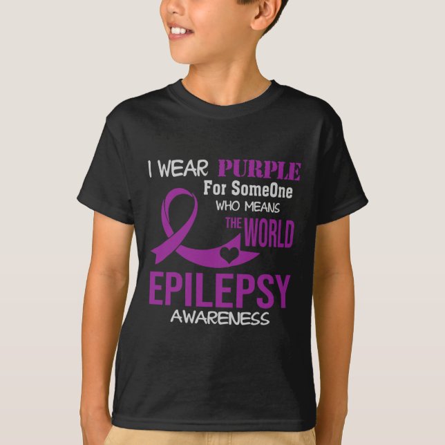 Medvetenhet om epilepsi I Bära Lila för min någon  T Shirt (Framsida)