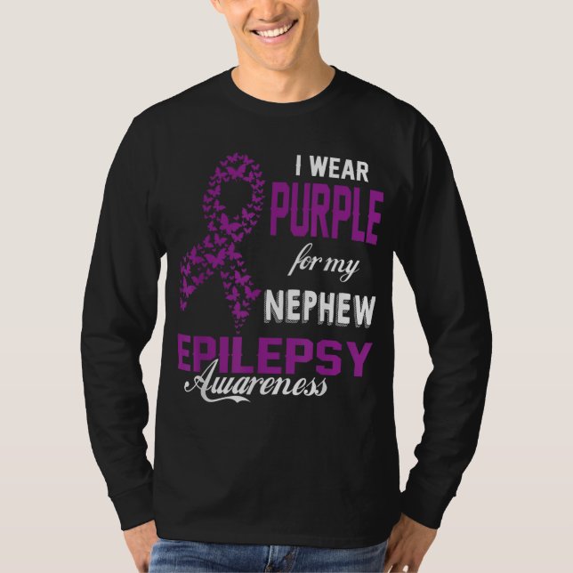 Medvetenhet om epilepsi I Bära Lila för min Nephew T Shirt (Framsida)